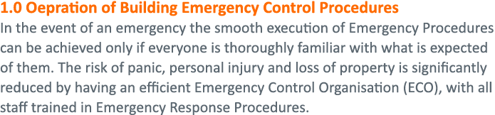 1 0 Oepration of Building Emergency Control Procedures In the event of an emergency the smooth execution of Emergency   